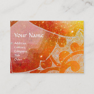 Carte De Visite VAGUES ,jaune marron violet bleu vif brillant