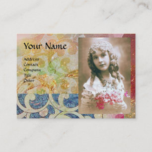 Carte De Visite VAGUES MODÈLE PHOTO, jaune vif rouge bleu