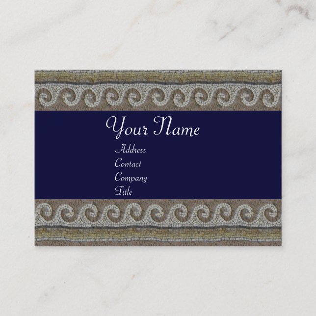 Carte De Visite VAGUES MOSAÏQUES, bleu gris clair (Devant)