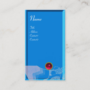 Carte De Visite VAGUES RUBY MONOGRAM, rose rouge bleu blanc