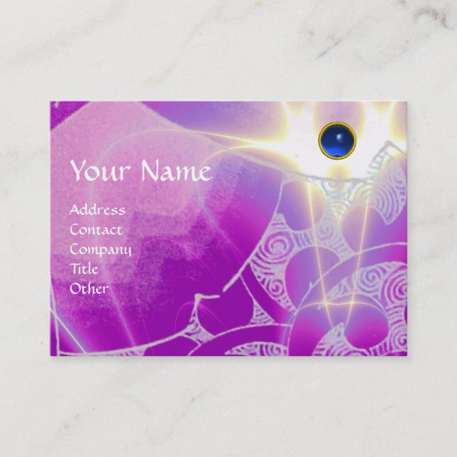 Carte De Visite VAGUES SAPPHIRE MONOGRAM, bleu violet clair (Devant)