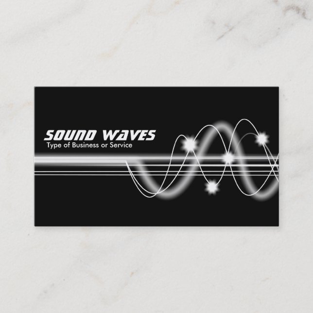 Carte De Visite Vagues sonores - Noir (Devant)