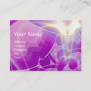 Carte De Visite VAGUES, tourbillons violets bleus vifs