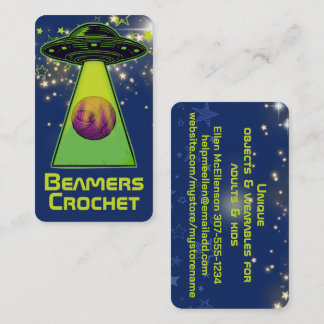 Carte De Visite Vaisseau spatial OVNI téléportant fil de tricot cr