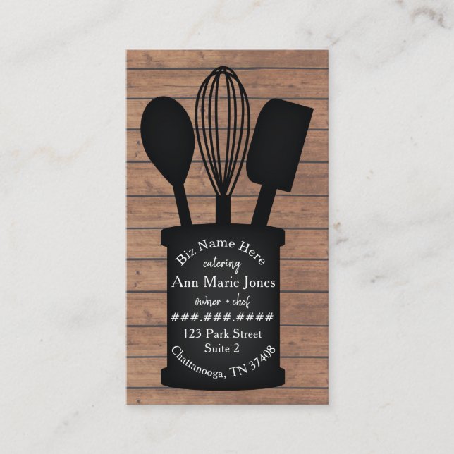 Carte De Visite Vaisselle noire Restaurant Crock Traiteur (Devant)