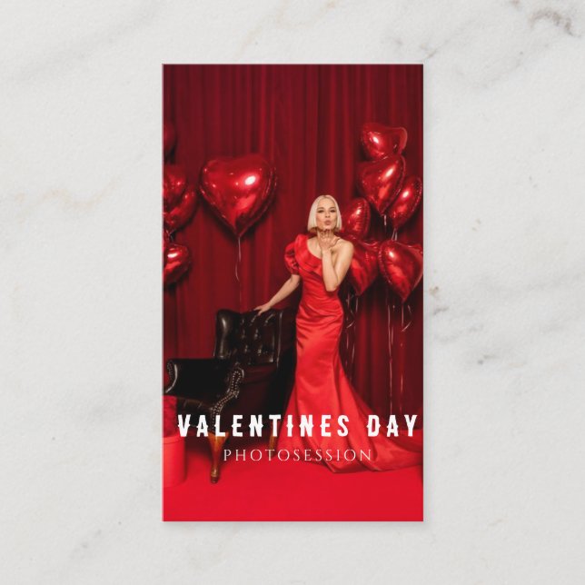 Carte De Visite Valentine's Day Femme Photosession Entreprise (Devant)