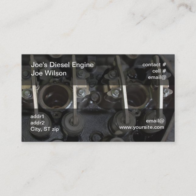 Carte De Visite Valves de moteur diesel (Devant)