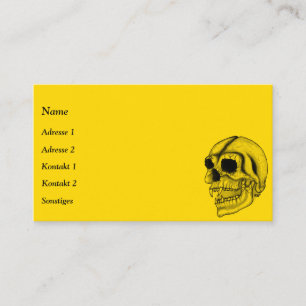 Carte De Visite Vampire Crâne noir et jaune