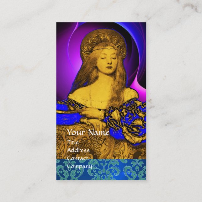 Carte De Visite VANITÉ BEAUTÉ-MODE COSTUME DESIGNER Blue Damask (Devant)