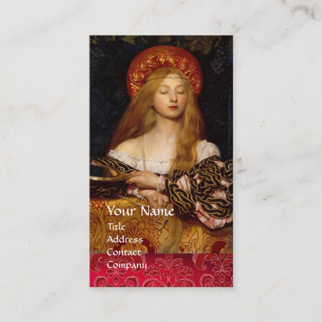 Carte De Visite VANITÉ BEAUTÉ-MODE COSTUME DESIGNER Red Damask (Devant)