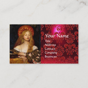 Carte De Visite VANITÉ BEAUTÉ-MODE COSTUME DESIGNER Red Damask