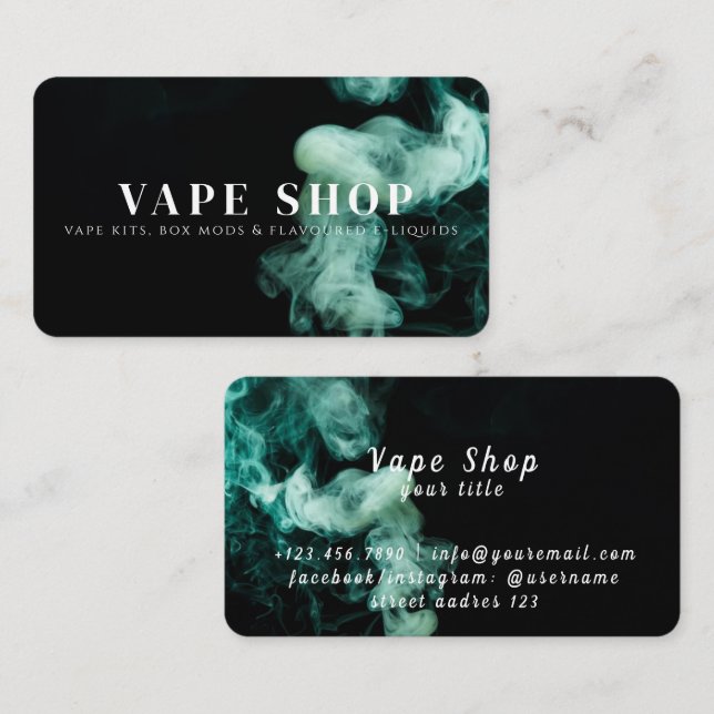 Carte de visite Vape Shop (Devant / Derrière)