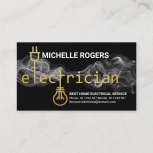 Carte De Visite Vapeur de foudre Signal d'électricien d'or élég