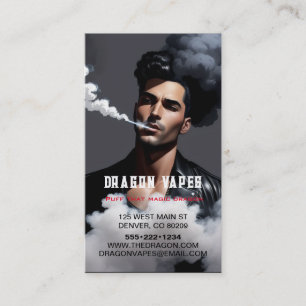 Carte De Visite Vapor Vape Plume de fumée noir et blanc