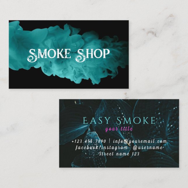 Carte De Visite Vapor Vaping Smoke Smoking Shopcigar (Devant / Derrière)