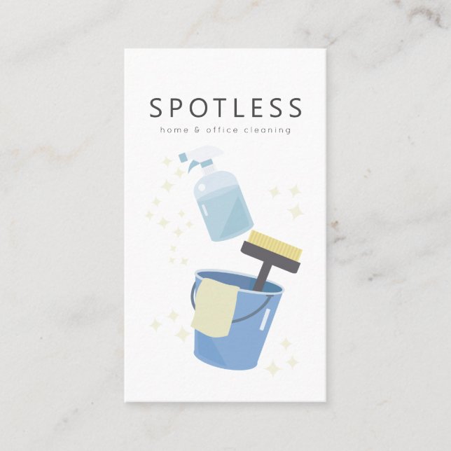 Carte De Visite Vaporisateur Bouteille & Service De Nettoyage Des  (Devant)