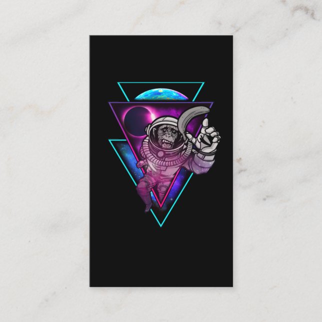 Carte De Visite Vaporwave Astronaut Space Art Monkey Bankey (Devant)