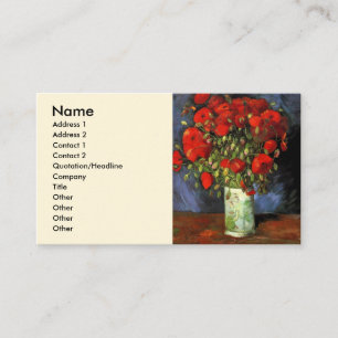 Carte De Visite Vase avec des coquelicots rouges de Vincent van Go