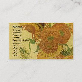 Carte De Visite Vase avec quinze tournesols, beaux-arts de Van