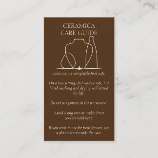 Carte De Visite Vase en poterie marron foncé Instructions en argil