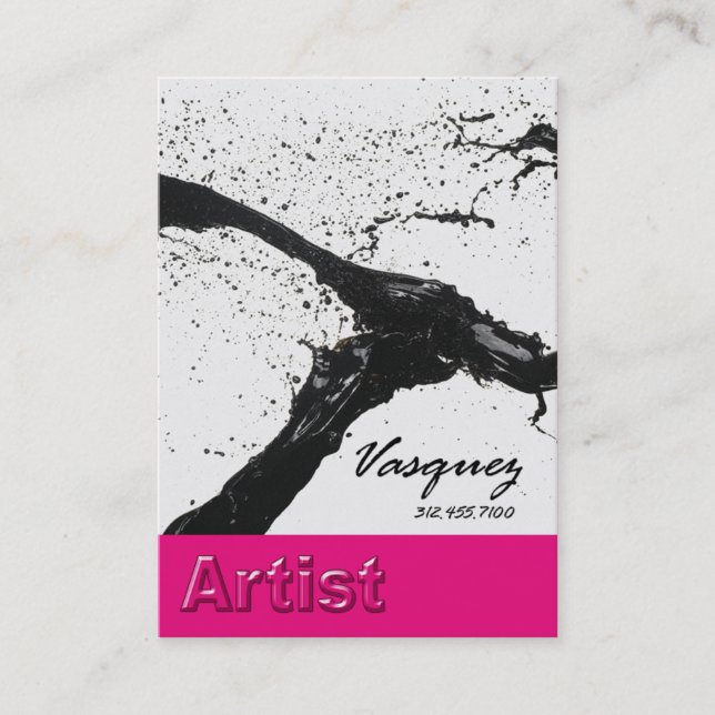 Carte De Visite Vasquez - fuschia audacieux d'illustrateur de (Devant)
