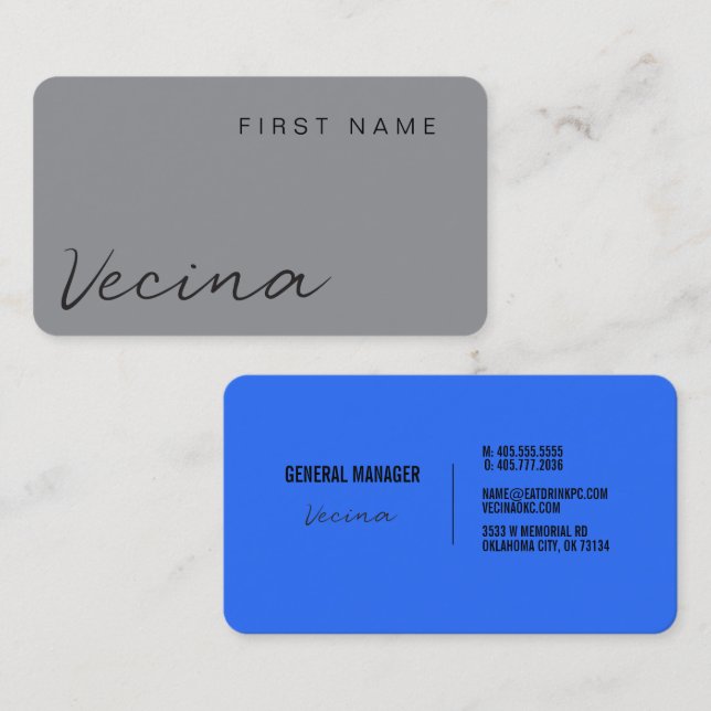 Carte de visite Vecina (Devant / Derrière)