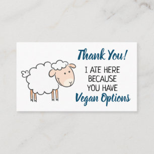 Carte De Visite Vegan extension restaurant merci