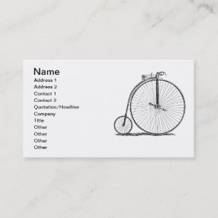 Carte De Visite Vélo à grande roue Penny Farthing