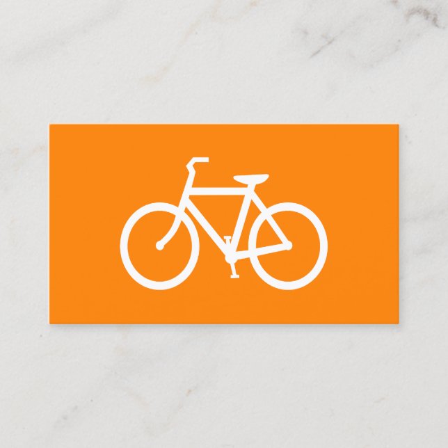 Carte De Visite Vélo blanc et orange (Devant)