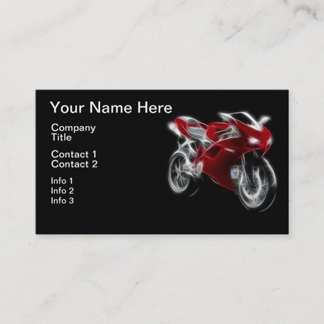 Carte De Visite Vélo de sport emballant la moto (Devant)