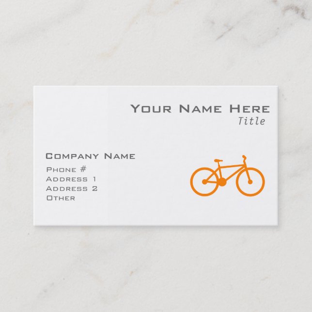 Carte De Visite Vélo orange (Devant)