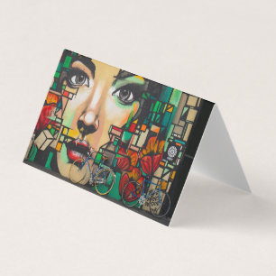 Carte De Visite Vélos sur le mur de Graffiti