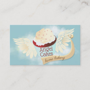 Carte De Visite velours rouge volant cupcake angel boulangerie bou