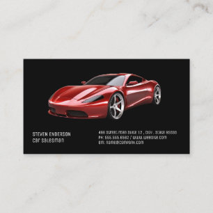 Carte De Visite Vendeur automobile   Voiture sport rouge
