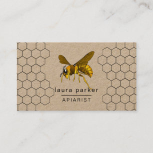 Carte De Visite Vendeur de miel d'abeilles Apiarist Black Nature H