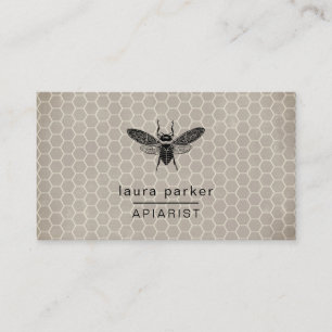 Carte De Visite Vendeur de miel d'abeilles Apiariste Rustique Brow