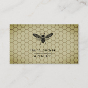 Carte De Visite Vendeur de miel d'abeilles Lime Apiariste Hexagon 