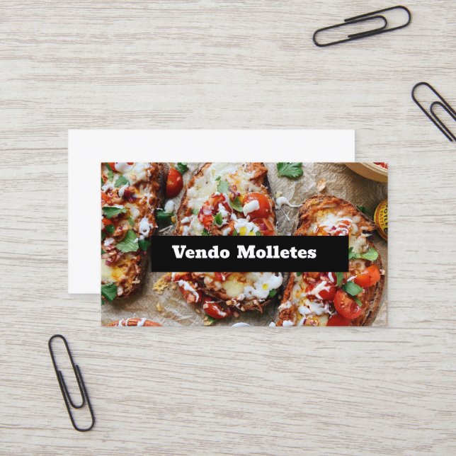 Carte De Visite Vendo molletes (Devant/Arrière en situation)
