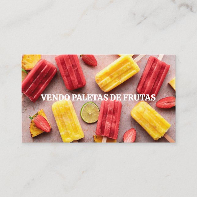 Carte De Visite Vendo paletas de frutas (Devant)