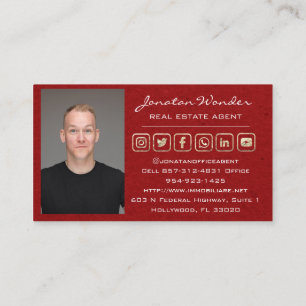 Carte De Visite Vendre Maison Social Media Logo Agent Immobilier R