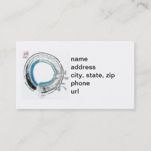 Carte De Visite Vénération de zen, tons d'Enso [bleu, noir,