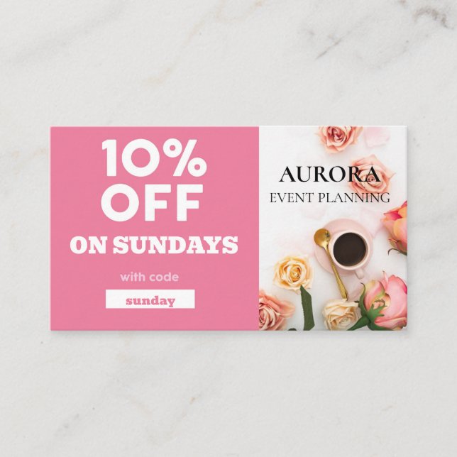 Carte De Visite Vente à prix réduit de la planification d'événemen (Devant)