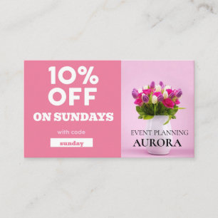 Carte De Visite Vente à prix réduit de la planification d'événemen