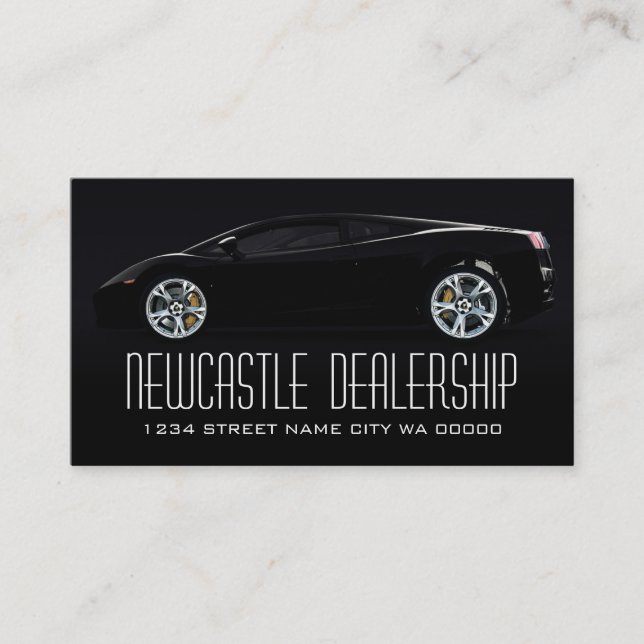 Carte De Visite Vente automobile chez un concessionnaire noir mode (Devant)