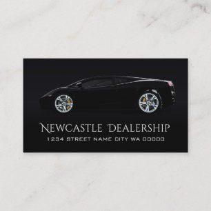 Carte De Visite Vente automobile chez un concessionnaire noir mode