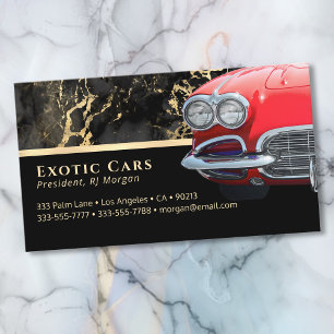 Carte De Visite Ventes automobiles, voiture de sport rouge, votre 