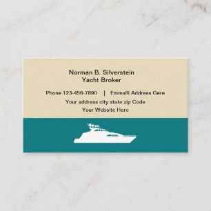 Carte De Visite Ventes et service modernes de courtier de yacht