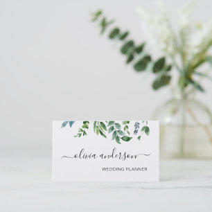 Carte De Visite Verdure Foliage Wedding planner Élégant Moderne
