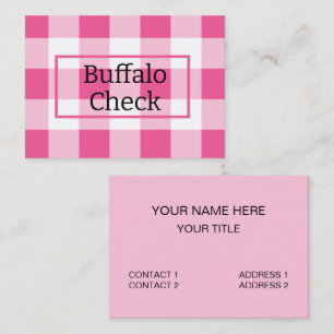 Carte De Visite Vérification de buffle rose blanc
