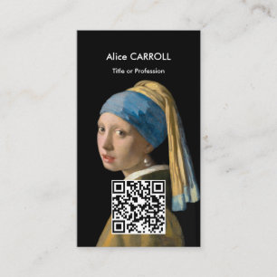 Carte De Visite Vermeer - Fille à oreille perle - Code QR